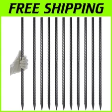 Durable 24" Alloy Steel Landscape Timber Stakes - Rust Resistant & Easy Install