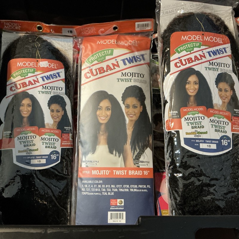 7 Model Model Cuban Twist Mojito Twist Braid 16” 3 - 1B, 4 - 1.        30d