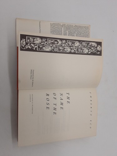 The Name of the Rose Umberto Eco HB, UK 1983, 1st Ed, Martin Secker & Warburg VG - Picture 4 of 6