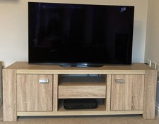 NEXT Corsica Light Oak Wide TV Entertainment Unit With Storage L143  x H49 D40cm