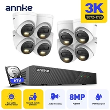 ANNKE 8CH 4K NVR 5MP Audio PoE Security IP Camera System Outdoor AI Color Night