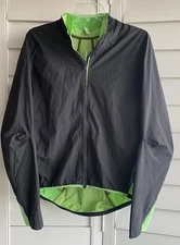 Q36.5 Men Large Cycling Wind Jacket  Black Green Made in Italy Lightweight Shell