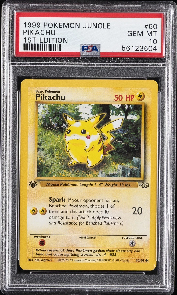 Pikachu Pokémon TCG Grade 10 Jungle Individual Collectible Card