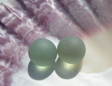 Sea Glass, Two Light Green Shooter Marbles