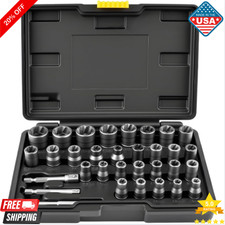 Bolt Extractor Set 32-Piece Stripped Bolt Extractor Socket Set with Storage Case