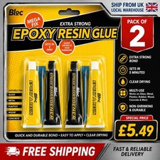 Epoxy Resin Glue 2 Part Glue extra Strong Extra Tough DIY Home New Tube 2 Pack