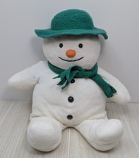 Eden Raymond Briggs The Snowman plush toy white green hat scarf 14-15" USED