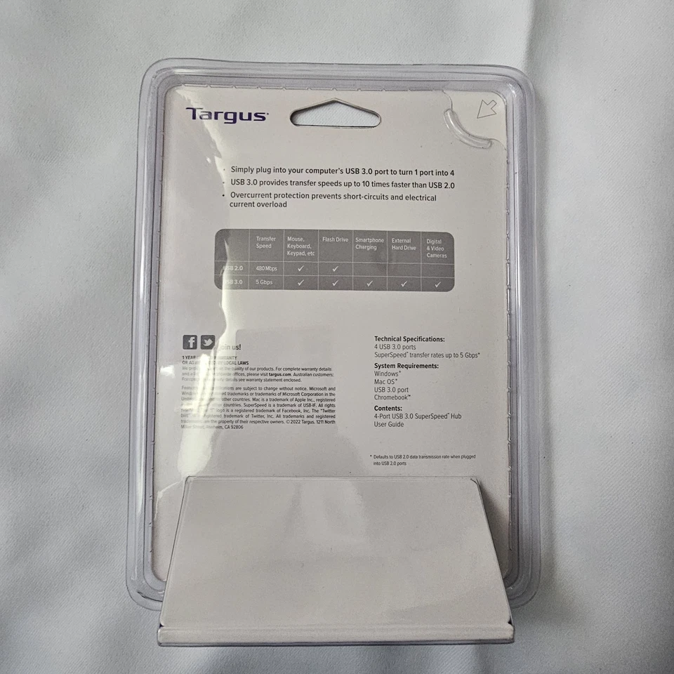 Targus ACH124 USB 3.0 4-Port USB Hub - Image 2 of 3