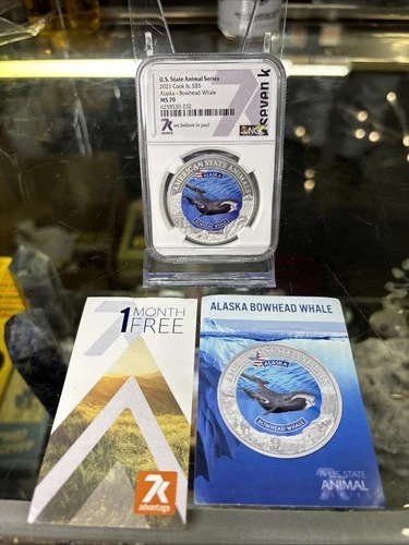 2021 Cook Islands $5 Silver Coin WA Orca American State Animal NGC MS70 1 oz