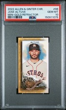 2022 ALLEN & GINTER CHROME MINI-GOLD REFRACTOR #96 JOSE ALTUVE 17/50 PSA 10