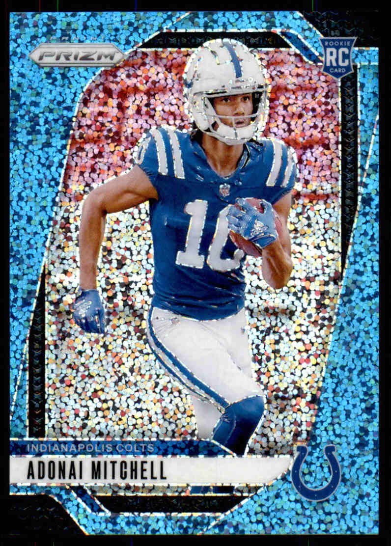 2024 Panini Prizm #303 Adonai Mitchell #/96 Blue Sparkle Rookie