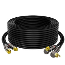 RCA Cable 10 FT, 90 Degree Right Angle 2RCA to 2RCA Stereo Audio Cable, Zinc All