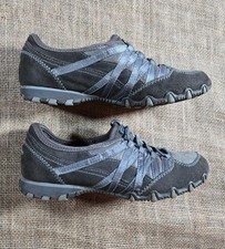 Skechers Bikers UK 3 Grey Suede Slip-On Trainers - Gorpcore