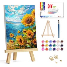 Paint by Numbers Kit for Adults with Frame - Sunflowers Adult Paint by Number Ki