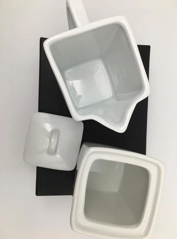 WHITE CERAMIC CREAMER & COVERED SUGAR - Image 2 of 4