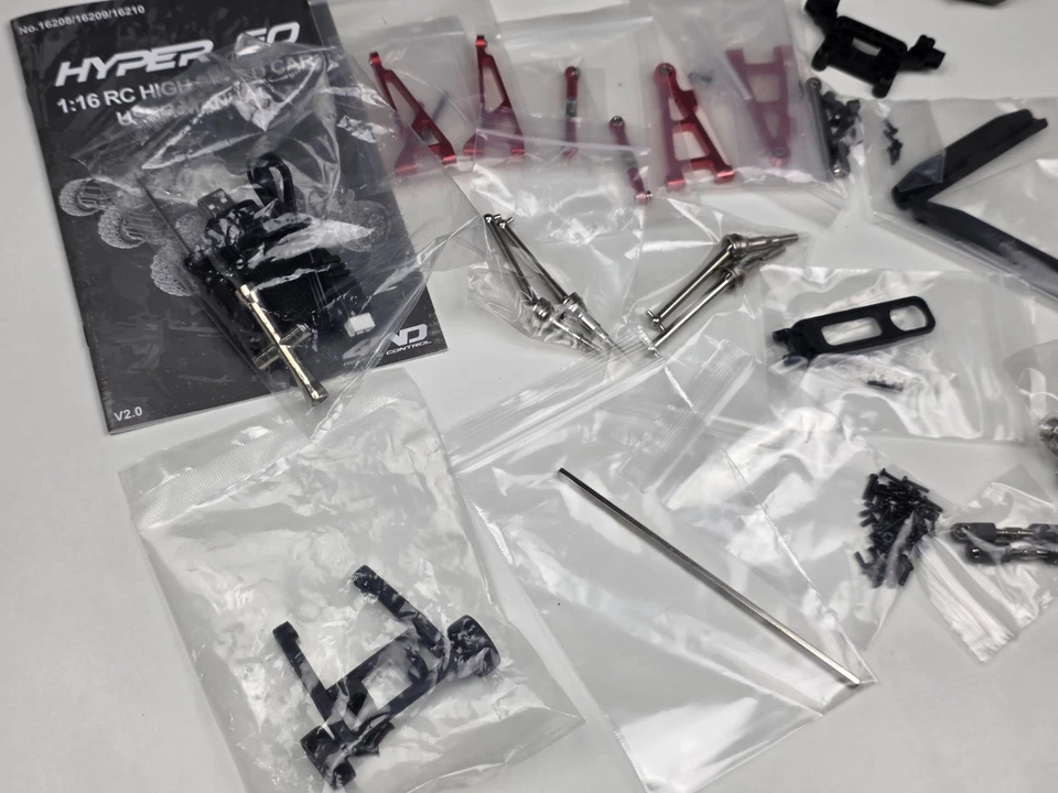 NEW MJX Hyper Go 16208 Roller Slider With Upgrades Extra RC Parts Lot 1/16 Scale - Image 2 of 4