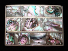 QH03154 VINTAGE 1970s  ABALONE SHELL  SOUTHWESTERN DESIGN ART BELT BUCKLE
