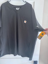 Carhartt Force Scrub Top Mens 2XL Black V-Neck Modern Fit Pockets C15108