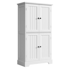 ChooChoo Bathroom Floor Cabinet 4 Doors Adjustable Shelves White