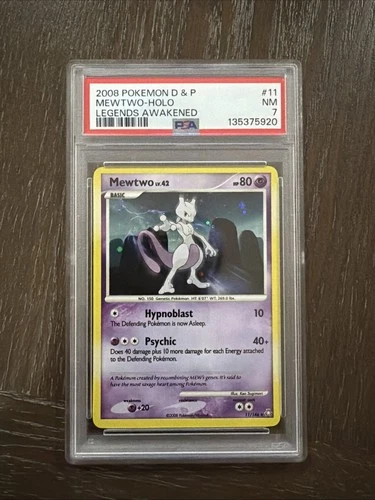 Mewtwo Holo Rare D&P Legends Awakened 2008 PSA 7