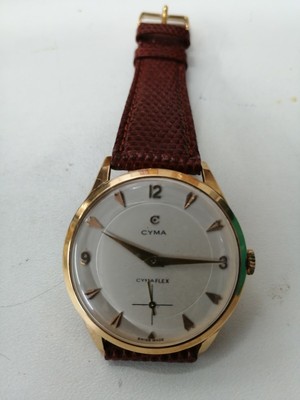 Orologio uomo CYMA cassa oro giallo mm 38 calibro 586K carica manuale ansa  20mm | eBay