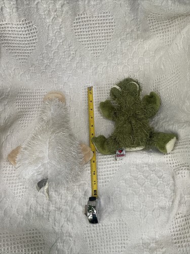 2 Shaggy Webkinz Ganz Green Frog Plush White Platypus Googles Stuffed Animals - Picture 8 of 9