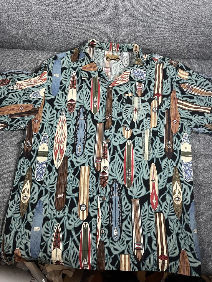 Camisa Hawaiana De Colección Para Hombres XL Bullhead Tabla de Surf Surf Hawaii Nalu EE. UU. Foto 3 de 4