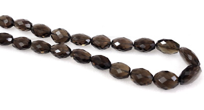 1 Strang Natürlicher Rauchquarz Facettiert Oval Top Bohrer Edelstein Perlen 1...
