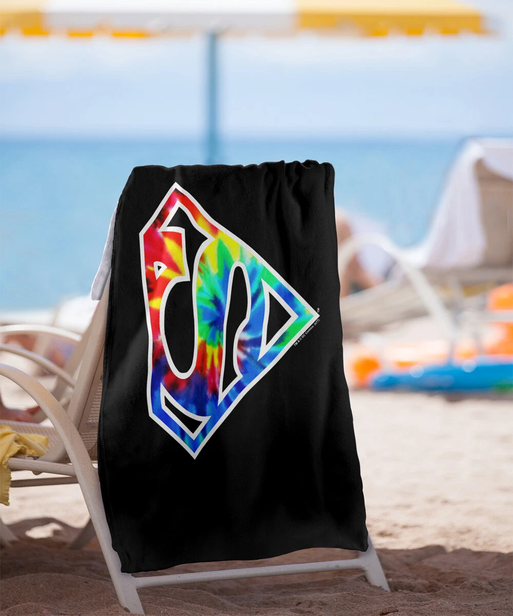 Superman Superman Tie Dye Logo Officially Licensed Beach Towel 30"x60"