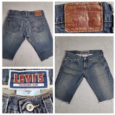 Vintage Levi's 511 Shorts Men's 32x12 The Original Jean Blue Skinny Cutoff Denim