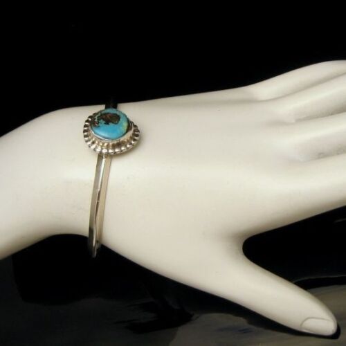 Southwestern Faux Turquoise Cuff Bangle Bracelet Vintage Small Narrow Wrist - Picture 1 of 7