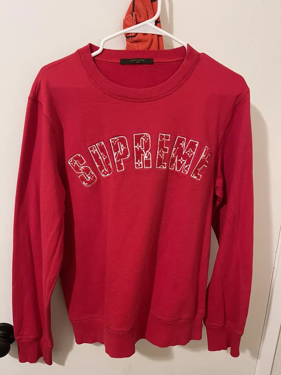 supreme arc logo crewneck red