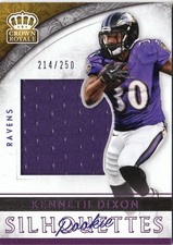 2016 Crown Royale Pink Rookie Silhouettes Jersey Kenneth Dixon #7 Ravens /250