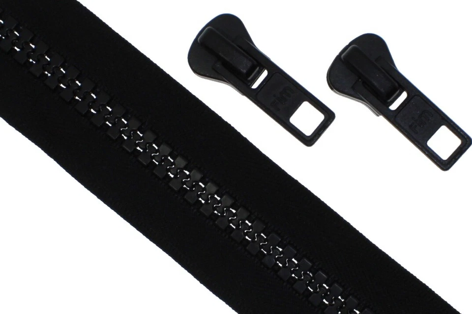 Endlos Reißverschlüsse Reißverschluss Kunststoff GROB meterware 1 Meter+2 Zipper - Bild 4 von 4