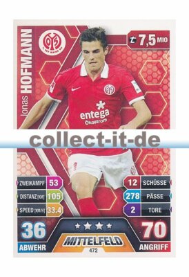 Match Attax Extra 14/15 - 472 - Jonas HOFMANN