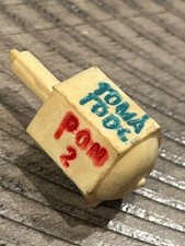 Old Mex celluloid put and take spinning teetotum dreidel dice gambling 021924 