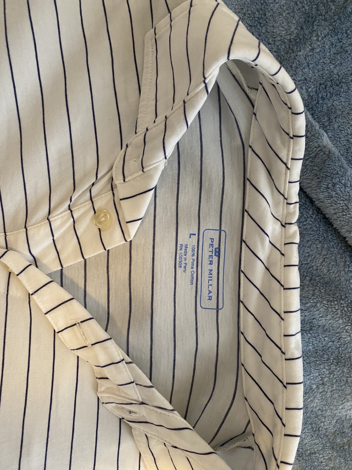 Peter Millar Striped Polo - Large - image 2