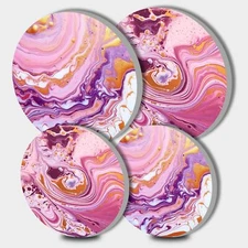 Electric Stove Burner Covers Marbling Print Set of 4 Round Stove Burner Cover...