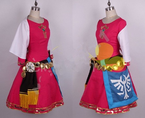 The Legend of Zelda Skyward Sword Zelda Cosplay Costume Dress Princess Zelda:0 - 第 4/7 張圖片