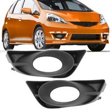 Pair Black Fog Light Bezel Lamp Cover For Honda Fit 2009 2010 2011 Left Right