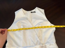 WHITE IVORY RUFFLED V NECK MINI DRESS 