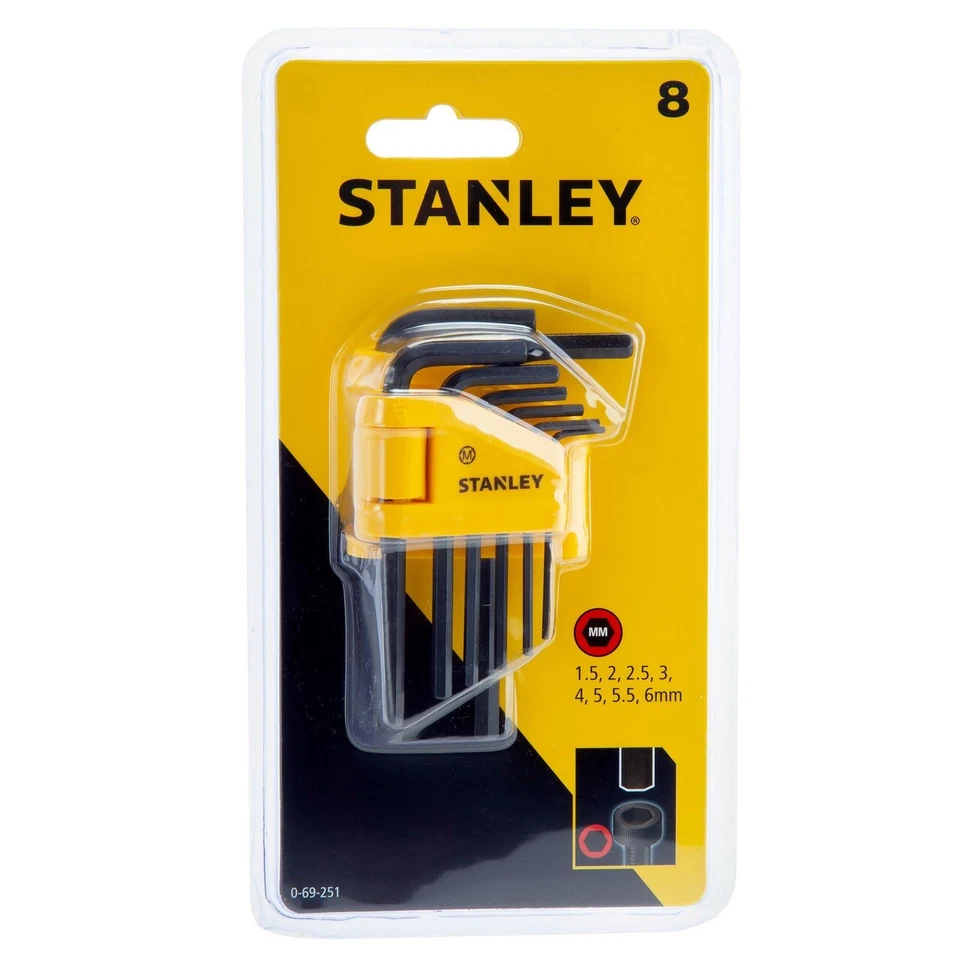 Stanley 0-69-251 Metric Hex Key Set (1.5 - 6mm)-8 Piece-Durable Allen Wrench Set - Image 2 of 4