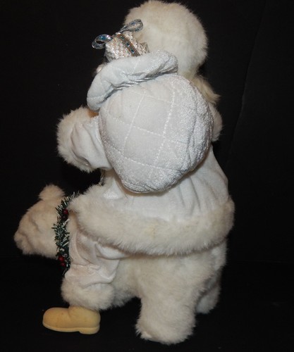Navidad Viejo Mundo Papá Noel Peluche 15" Peluche Decoración Montar Oso Polar - Imagen 5 de 7