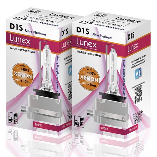 2 x D1S Genuine LUNEX CAR XENON BULBS REPLACEMENT FOR PHILIPS GE OSRAM 8000K SET - 第 1/2 張圖片