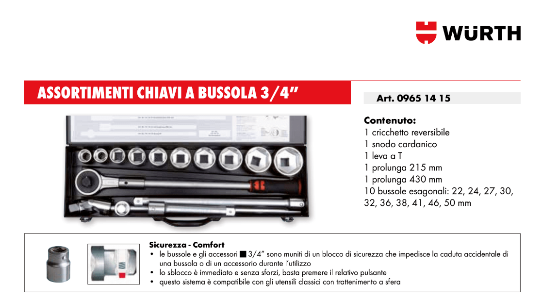 Chiavi A Bussola Set W&uuml;rth Zebra 1/4 - 34 Pezzi Con Cricchetto, Prolunghe E Bits Per Fai Da Te Cassetta Attrezzi Completa