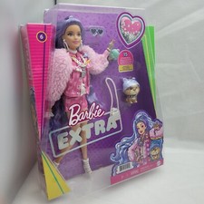 BNIB Mattel Barbie Extra Doll #6 in Pink Bear Print Jacket With Bulldog - GXF08