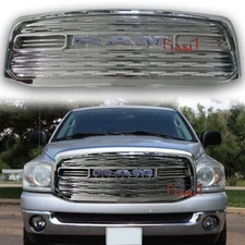 New LTD Style Chrome Front Grille For Dodge Ram 1500 2006 - 2008 Grill w/letters