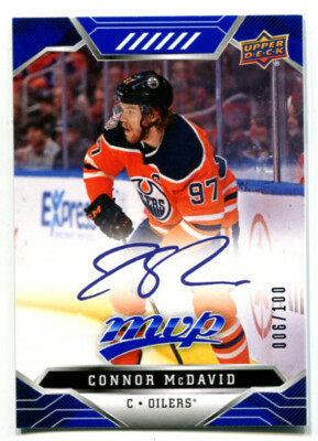 2019-20 Upper Deck MVP Blue Script Connor McDavid #209 Edmonton Oilers 006/100