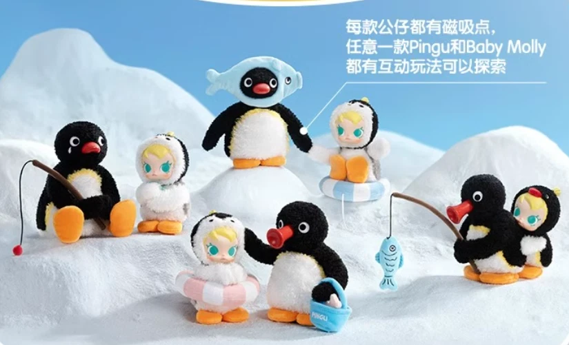 Baby MOLLY Pingu Happy Fishing Series Vinyl Plush Pendant