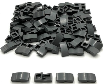 Lego 100 New Dark Bluish Gray Slope Sloped Curved 2 x 1 x 2/3 Parts